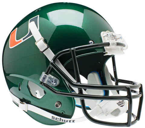 Miami Hurricanes Full XP Replica Football Helmet Schutt Green