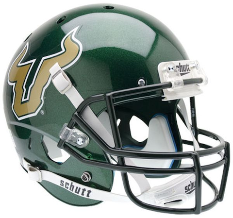 South Florida Bulls Full XP Replica Football Helmet Schutt <B>Green</B>