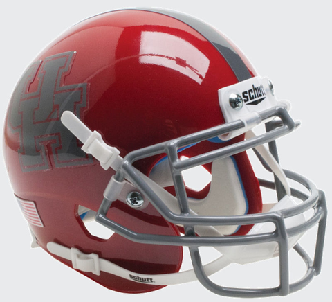 Houston Cougars Full XP Replica Football Helmet Schutt Gray Mask