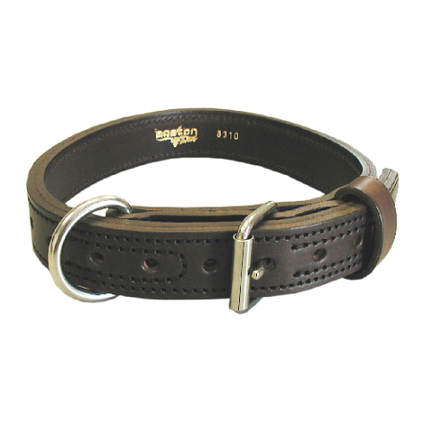 Leather Agitation Dog Collar, 1.25" With Nickel Hardware