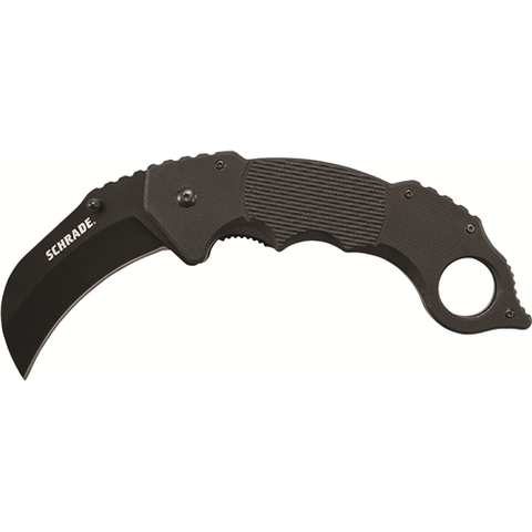 Schrade Liner Lock Folding Knife Karambit Blade G-10 Handle