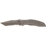 Schrade Frame Lock Folding Knife Partially Serrated Tanto Blade Titanium Handle