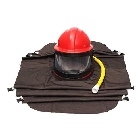 NEW Abrasive Shot Blast Cleaning Helmet Sand Blasting Protective Clothing With Pipe safety clothes