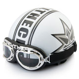 Hot Motor Scooter Motorcycle Motocross Capacete Open Face Half Matted Black Stars Helmet & Goggles Men Women Motorcycle Helmet