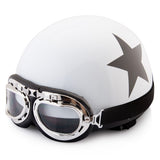 Hot Motor Scooter Motorcycle Motocross Capacete Open Face Half Matted Black Stars Helmet & Goggles Men Women Motorcycle Helmet