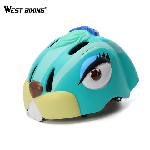 WEST BIKING Children Bicycle Helmets Road MTB Bike Helmet EPS Casque Casco Ciclismo Capacete Kids Rabbit Cartoon Cycling Helmet