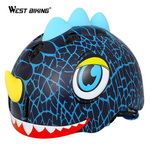 WEST BIKING Bicycle Helmet Children Cycling Helmet Suit for 3-8 Years Kids Dinosaur Cartoon Bicycle Riding Bikes Helmet Ciclismo