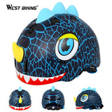 WEST BIKING Bicycle Helmet Children Cycling Helmet Suit for 3-8 Years Kids Dinosaur Cartoon Bicycle Riding Bikes Helmet Ciclismo