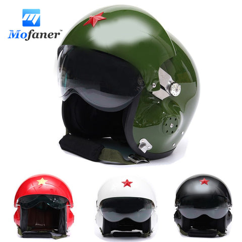 Mofaner Jet Air Force Flight/Pilot Open Face Motorcycle Scooter Visors Helmet Casco 4 color