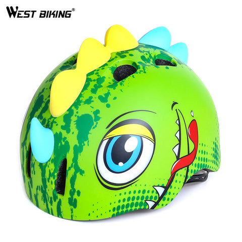 WEST BIKING Cycling Helmet Children Cycling Helmet Cute Tyrannosaurus Rex Kids Cartoon Bicycle Riding Casco Ciclismo Bike Helmet