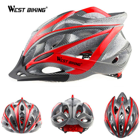 WEST BIKING Cycle Helmet Bike Mountain BMX Road/Racing Cycling Carbon EPS Bicycle Climbing Cool Helmets Visor Lining Pad