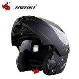 NENKI Safe Flip Up Motorcycle Helmet Capacete De Moto With Inner Sun Visor Black Motorcycle Racing Off Road Helmet