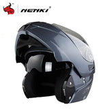 NENKI Safe Flip Up Motorcycle Helmet Capacete De Moto With Inner Sun Visor Black Motorcycle Racing Off Road Helmet