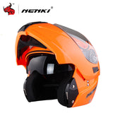 NENKI Safe Flip Up Motorcycle Helmet Capacete De Moto With Inner Sun Visor Black Motorcycle Racing Off Road Helmet