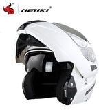 NENKI Safe Flip Up Motorcycle Helmet Capacete De Moto With Inner Sun Visor Black Motorcycle Racing Off Road Helmet