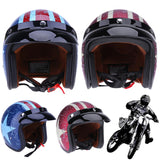 Motorcycle Helmets DOT Certificated Retro Star Printing L Size Motorcycle Rider Safety Helmet Motorbike Half Face Helmet New