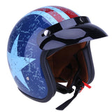 Motorcycle Helmets DOT Certificated Retro Star Printing L Size Motorcycle Rider Safety Helmet Motorbike Half Face Helmet New