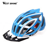 WEST BIKING 28 Vents Cycling Helmet Bike Integrally-molded MTB Road Special Trinity Bicycle Dual Use Helmets Visor Lining Pad